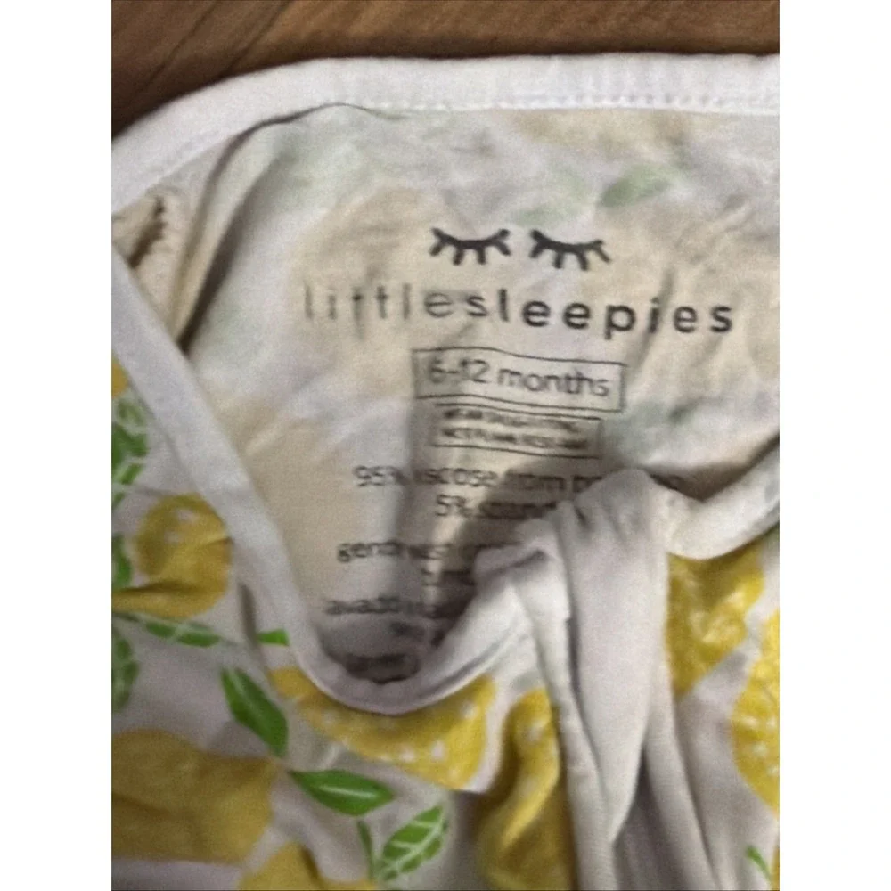 Little Sleepies Baby Girls 6-12 Months Lemons Footed Sleeper Pajamas Bamboo VGC